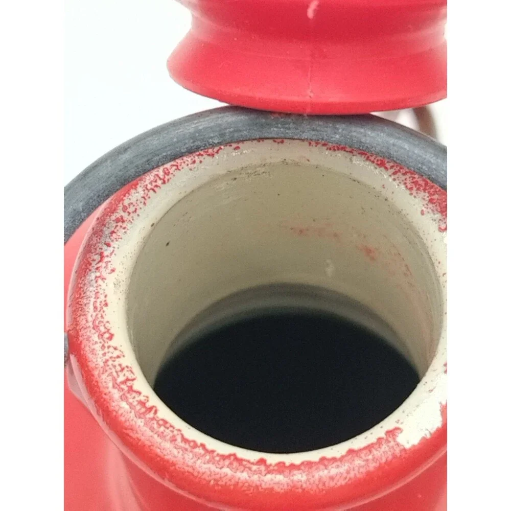 VTG French Aluminum Flask Red Le Grand Tetras Hiking Bottle 1L (Read)